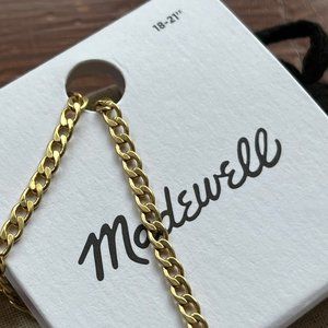 NWT Madewell Skinny Curb Chain necklace in vintage gold